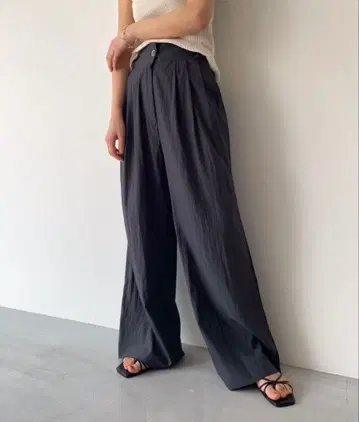 CANAL JEAN El mar 레이온 나일론 턱 팬츠 캐널