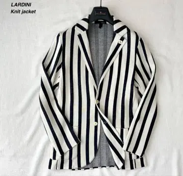 컨디션 최상 라르디니 니트 자켓 스트라이프 면린넨
