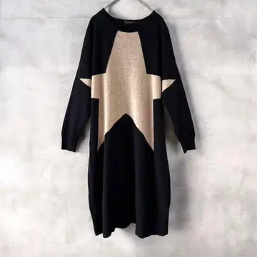 더마 컬렉션 캐시미어 100% 니트 원피스 스타 별