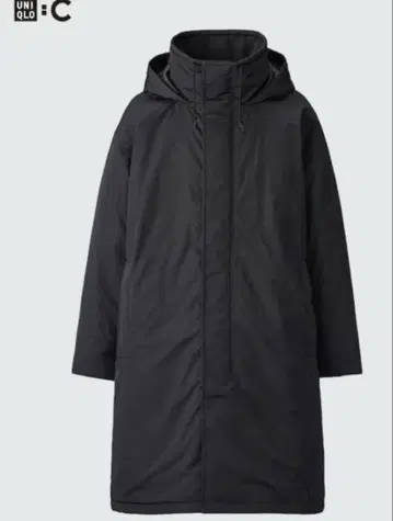 UNIQLO:C 후디드 코트 S 사이즈 롱 코트 블랙