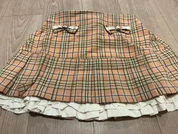 bobon21 체크 프릴 스커트 핑크 고양이 디테일 M 새상품