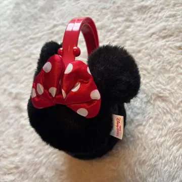 디즈니 미니 마우스 귀도리 리본 포함 블랙 빨간색