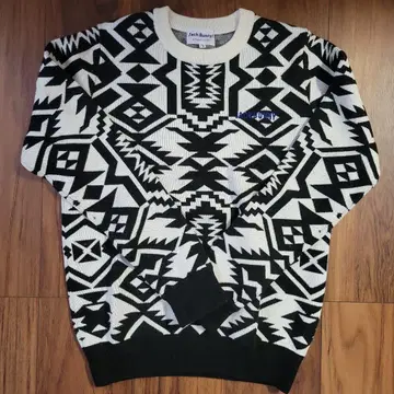 Jack Bunny! 기하학 패턴 스웨터 사이즈 1