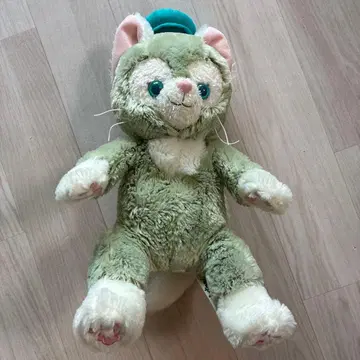 고양이 봉제 인형 (그린 컬러, 파란 모자)