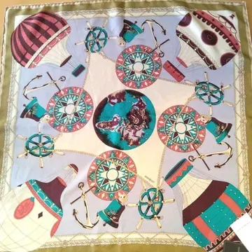 택 포함 새상품 마니프리 manipuri 실크 스카프 63 벌룬 기구