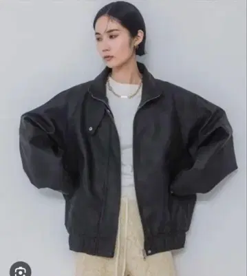 JEANASIS 빈티지 가죽 빅 블루종