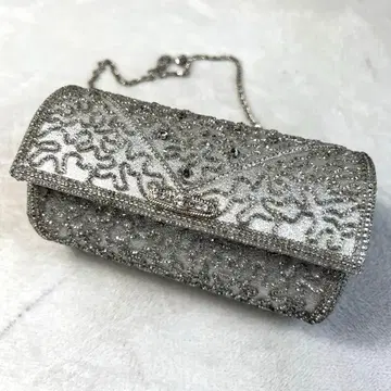 루미하시모토 비즈 파티백 실버 성인식 결혼식 파티