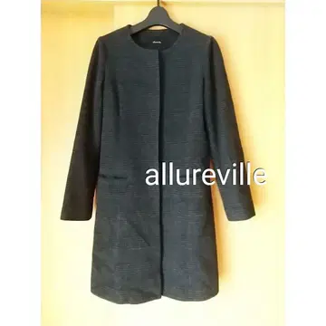 allureville 노카라 글렌체크 코트