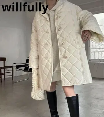 윌프리 패딩 자켓 다운 더플 계열 충전솜 퀼팅 코트 화이트
