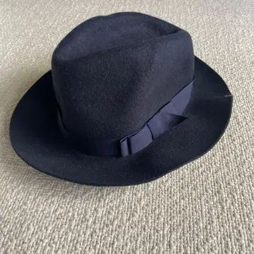 CA4LA 네이비 울 햇 새틴 리본 포함