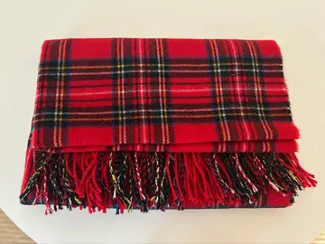 [새상품급] 빨간색 체크 머플러