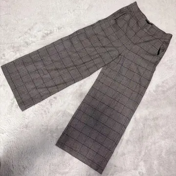[ UNTITLED ] 언타이틀(2) 와이드 팬츠 이지 팬츠 체크 무늬