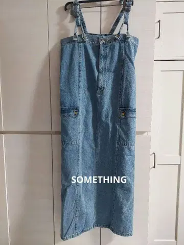 SOMETHING 데님 점퍼 스커트 살로펫 카고