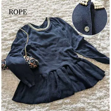 [ ROPE ] 로페 펄 페플럼 긴팔 니트 세레모니 M