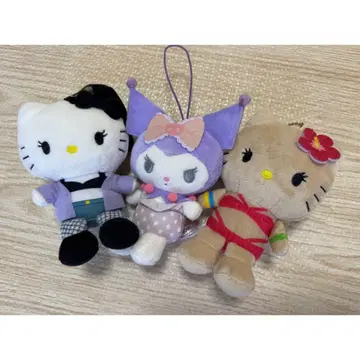 헬로키티 쿠로미 봉제 인형 스트랩 3개 세트