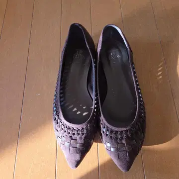 LE TALON 브라운 뜨개질 플랫 펌프스