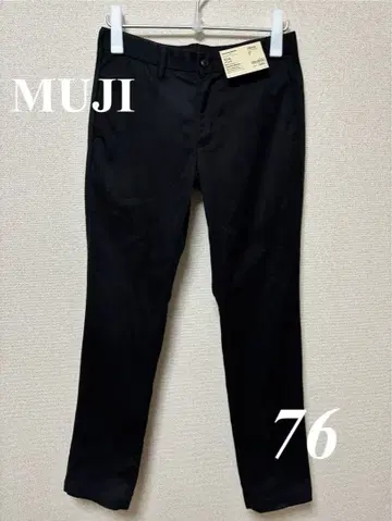 [무인양품] 새상품급 스트레치 치노 슬림 팬츠 W76 블랙