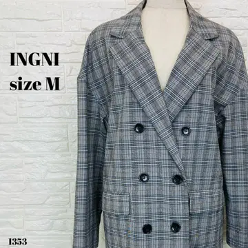 INGNI 잉그 체크 BIGW 테일러 자켓 그레이 M 1353