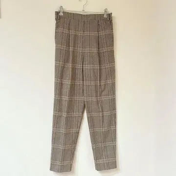 에스앤에스 캐주얼 팬츠 36 브라운 체크 무늬 허리밴딩 봄/가을