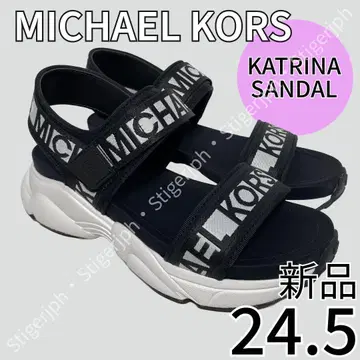 마이클코어스 카트리나 슬라이드 샌들 블랙 화이트 24.5CM