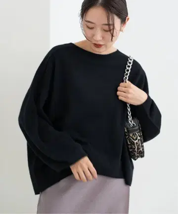 새상품 이에나 2023AW 엑스트라 파인 라무 크루 풀오버 블랙