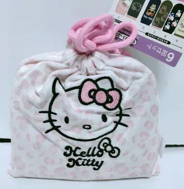 미사용 새상품 시마무라 키티 양말 6종 세트 복조리 파우치 산리오