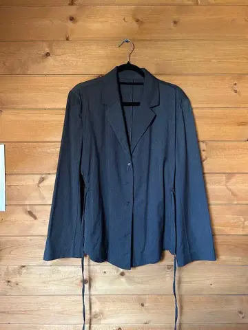 ZARA 다크 그레이 테일러드 자켓 허리 리본 포함