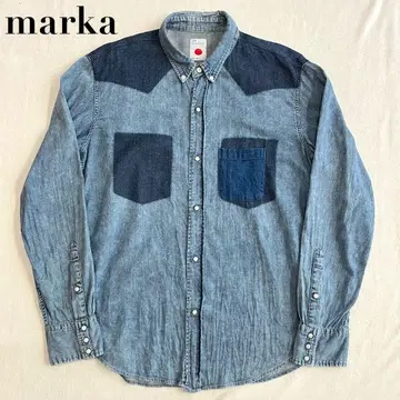marka 마카 BD 인디고 셔츠 실크 혼방 3 사이즈 일본제 투톤