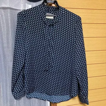 UNITED ARROWS 기하학 패턴 긴팔 셔츠