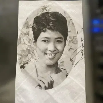 이시다 아유미 흑백 포트레이트 손수건 빈티지