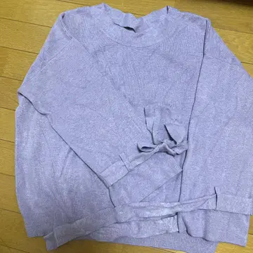 로즈 티아라 리본 포함 라벤더 니트 트레이닝복