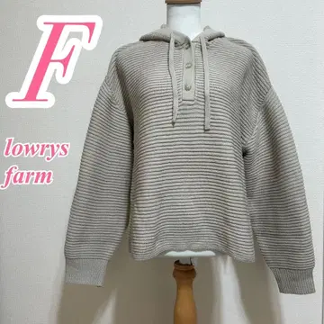 LOWRYS FARM 베이지 니트 후드 스웨터 F 캐주얼
