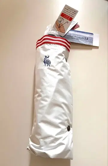 양산 썸머 쉴드 LII 화이트 컬러 레드 스트라이프