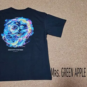 Mrs. GREEN APPLE 우주 그래픽 T셔츠 L 사이즈