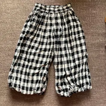 우바소쿠 깅엄 체크 사루엘 팬츠 벌룬 팬츠