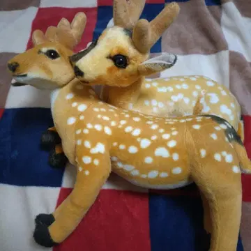 사슴 봉제 인형 중간 크기 뿔 2개