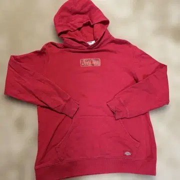 Dickies 빨간색 후드 부착 후드티