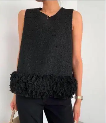 벌스데이 바쉬 트위드 프린지 슬리브리스