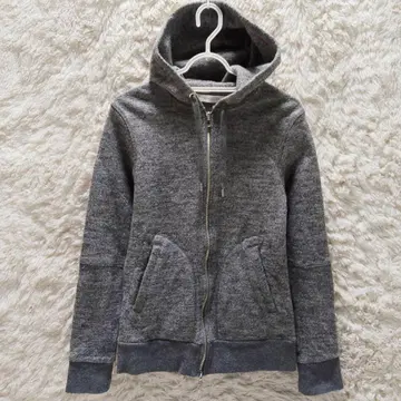 에스트네이션 풀 집업 후드티 엘보 패치 그레이 새상품급 울