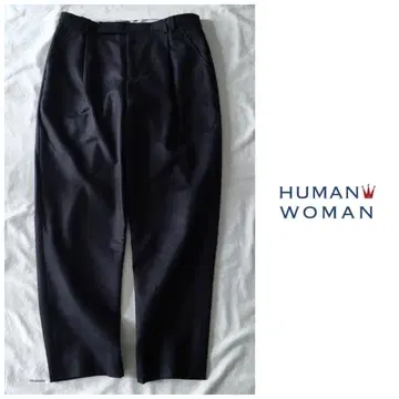 휴먼 우먼 울 100% 턱 테이퍼드 기모 팬츠 가을/겨울
