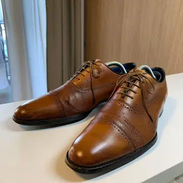 REGAL 브라운 가죽 캡토 드레스 슈즈