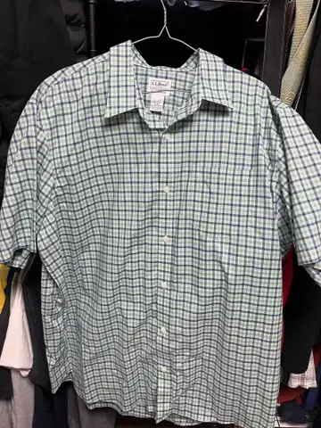 L.L.Bean 체크 무늬 반팔 셔츠 XL-REG