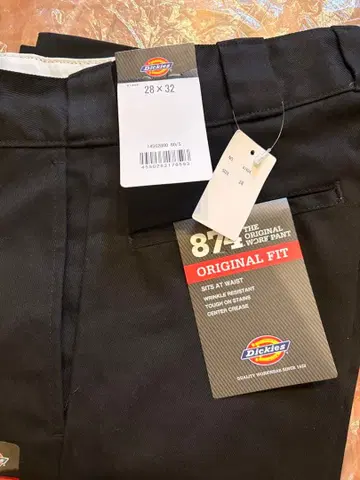 Dickies 874 오리지널 핏 블랙 팬츠 28 x 32