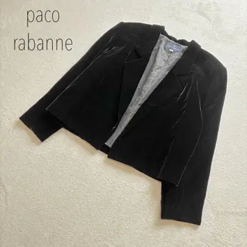paco rabanne 테일러드 벨로아 자켓 짧은 기장 숏 기장 L 블랙