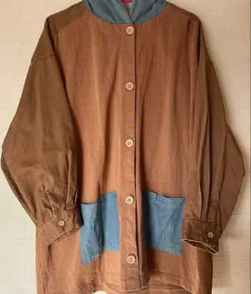 (^-^)Sucre&Vogue*브라운 데님 후드 부착 자켓*