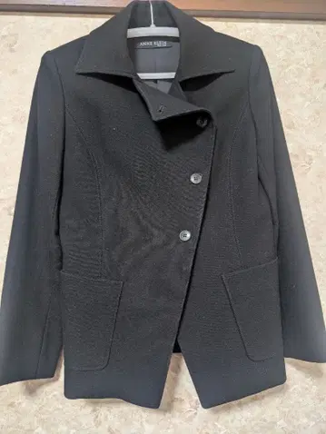 ANNE KLEIN 블랙 피 코트