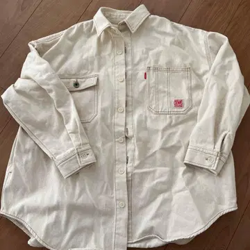 CROWNS 아이보리 빈티지 빅 셔츠