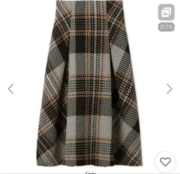 snidel 스나이델 로빙 체크 미디 스커트