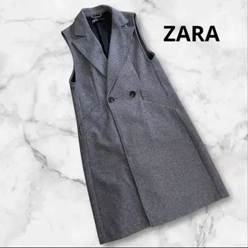 새상품급! ZARA 더블 브레스트 롱베스트 그레이