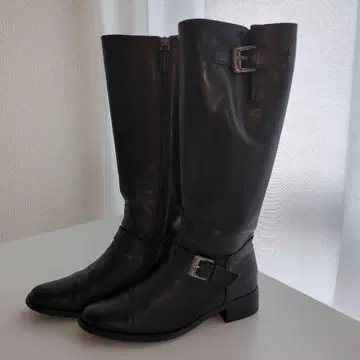 블랙 롱 부츠 백 지퍼 포함